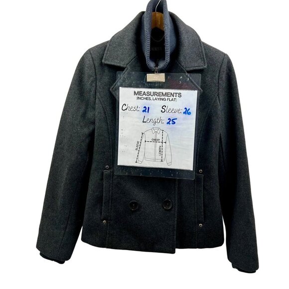 EUC Guess Women's Double Breasted Peacoat Jacket With Knit Collar - LARGE - Picture 6 of 11